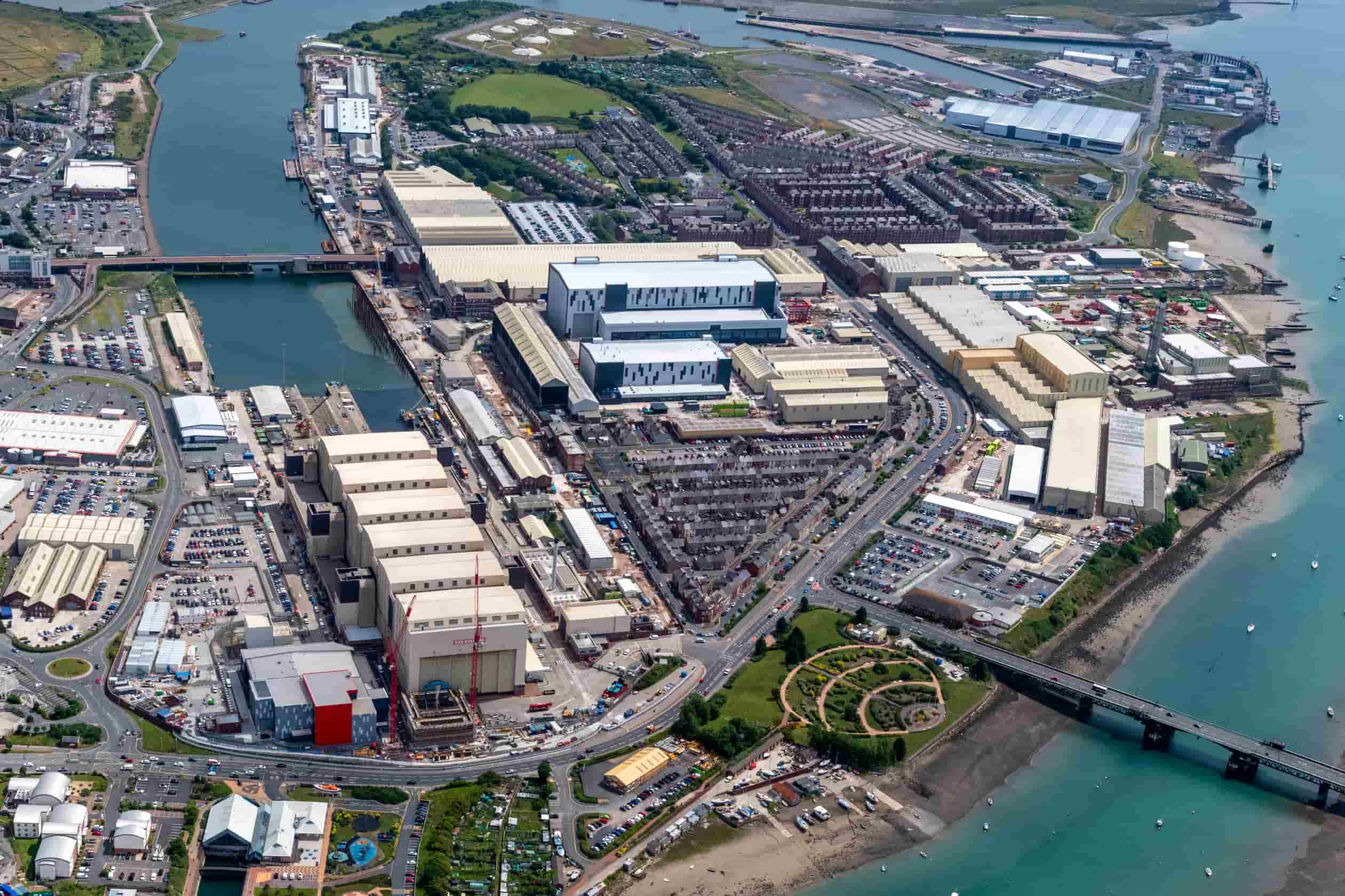 Ariel shot of industrial site