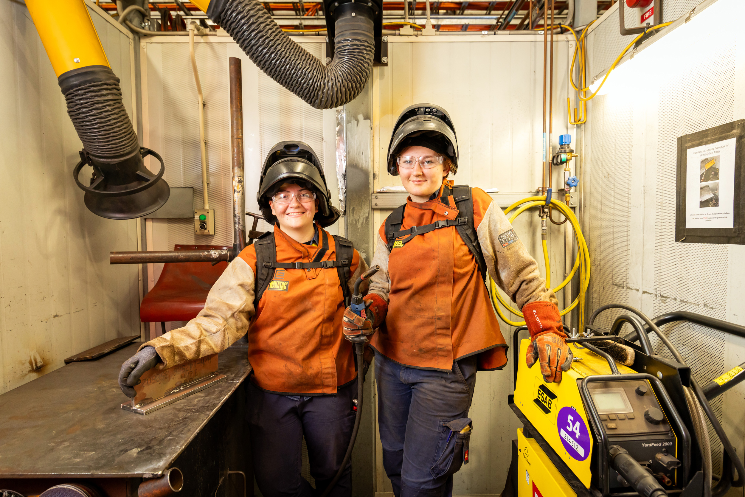 Shipbuilding apprentices Becky and Keeley