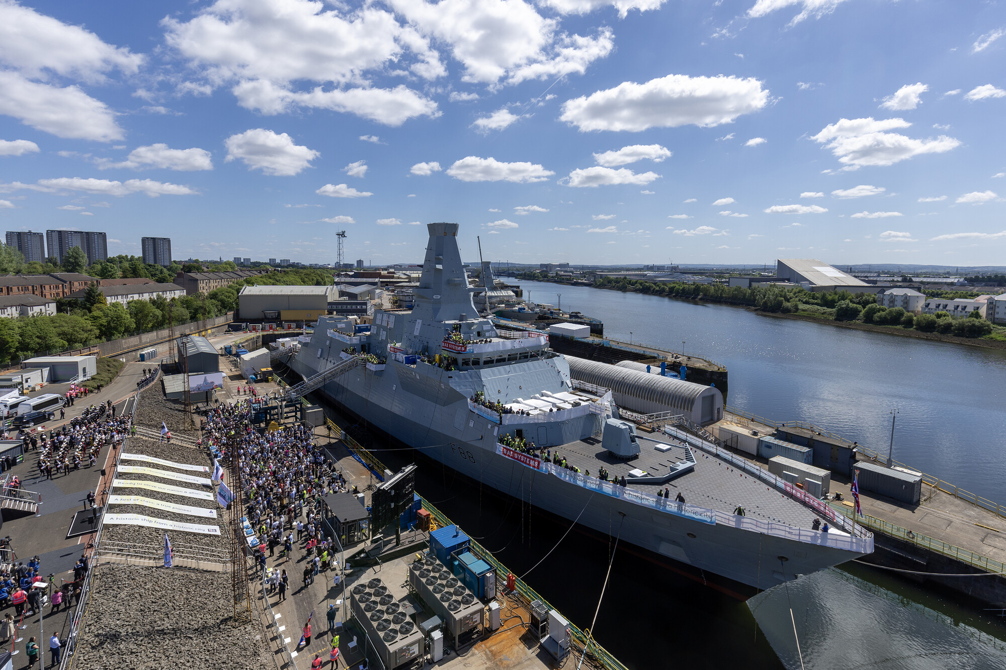 Image of HMS Glasgow at her naming ceremony