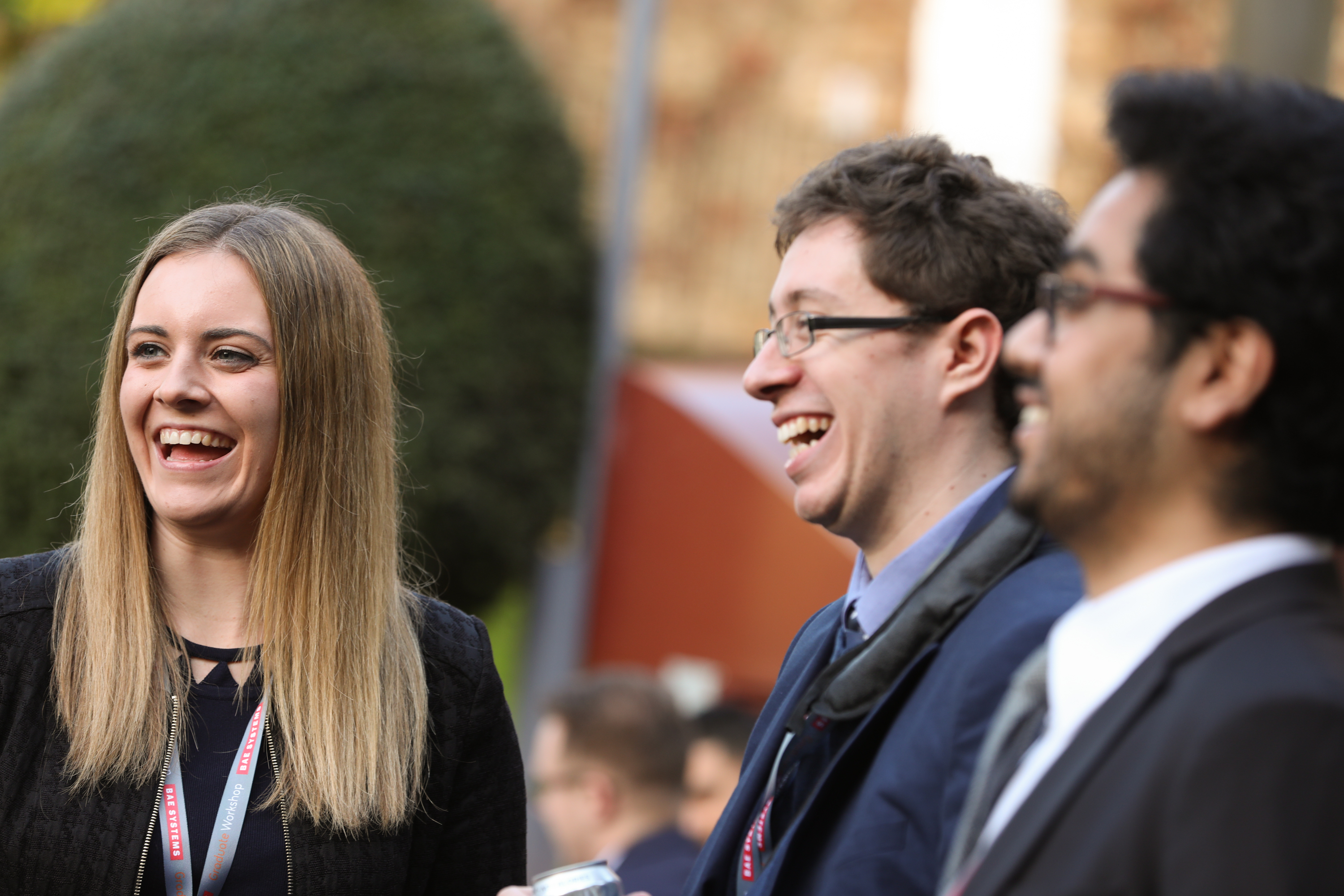 Three degree level apprentices having fun at BAE Systems