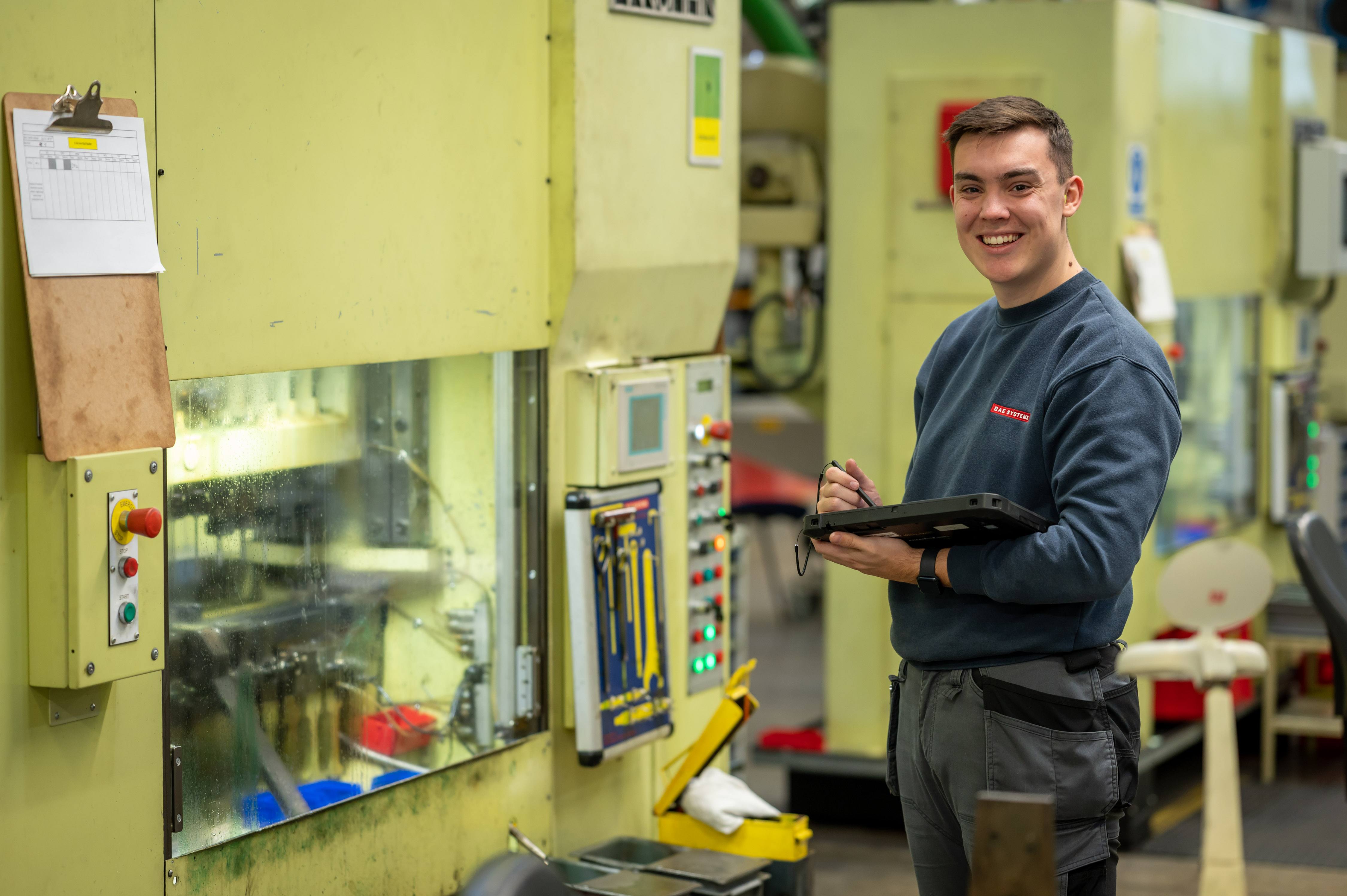 An operator at work for BAE Systems in Radway Green