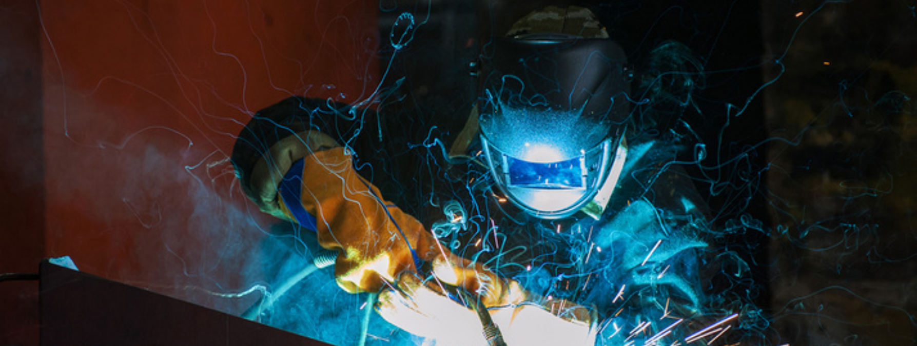 A welder at work for BAE Systems