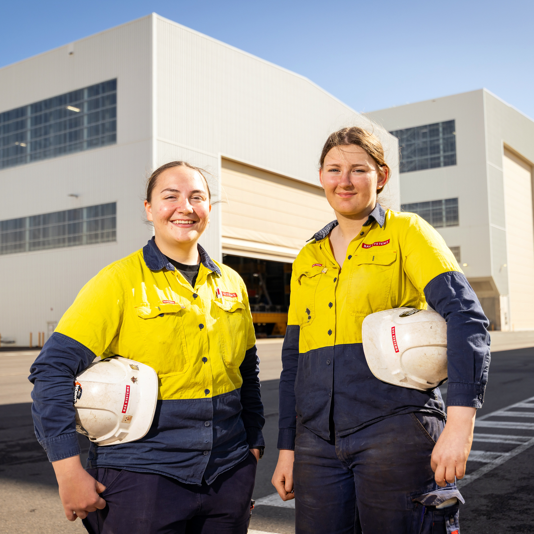 Shipbuilding apprentices Becky and Keeley