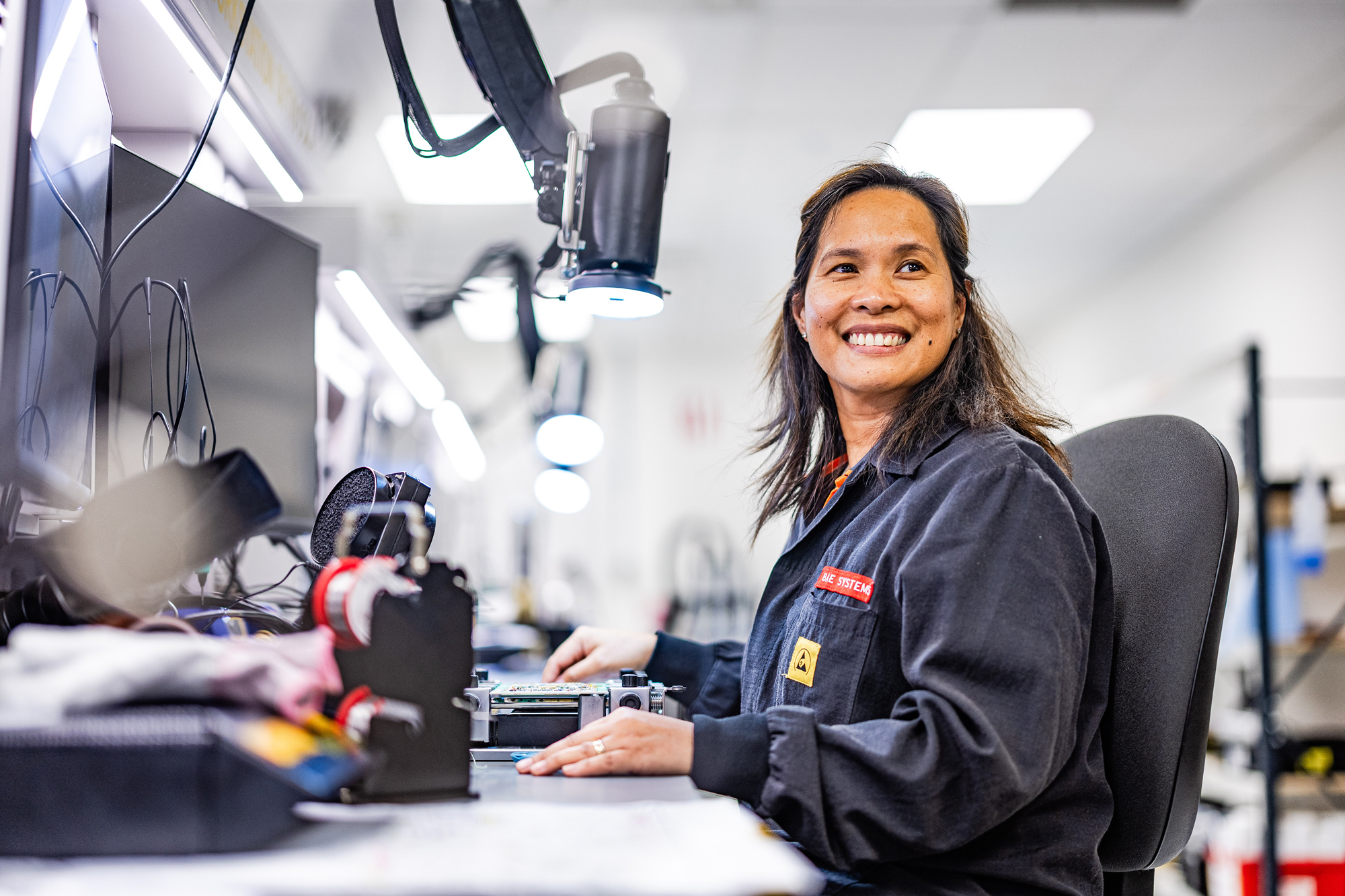 Australian employee smiling